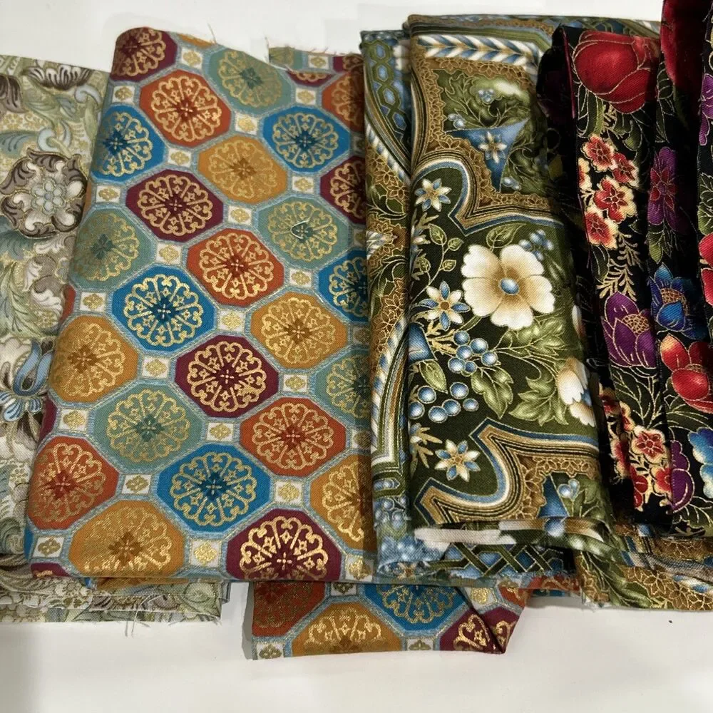 Kaufman Fabric Prints Quilting Crafts Sewing Art Project Cotton 6 Pc Lot